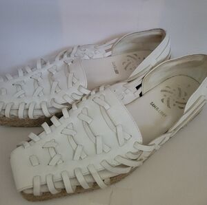 Sam & Libby Women's Asha Espadrille Hurrache Sandal White Casual Size 9